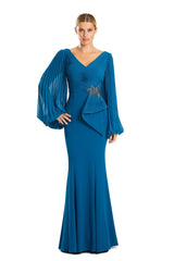Alexander by Daymor 1886F23 Long Sleeve Formal Beaded Mermaid Dress