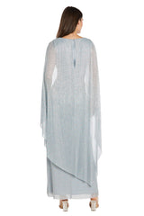 Long Metallic Evening Dress Formal Cape R&M Richards 1911
