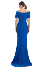 Alexander by Daymor 1954S24 Long Formal Beaded Button Evening Dress