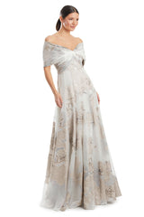 Alexander by Daymor 1959S24 Long Formal Floral Print Ball Gown Prom Dress