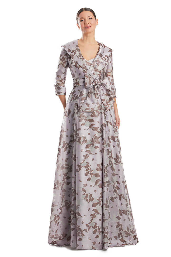 Alexander by Daymor 1963S24 Long Two Piece Ball Gown Printed Formal Jacket Dress