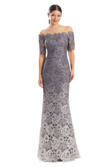 Alexander by Daymor 1976S24 Beaded Long Formal Ombre Lace Evening Dress