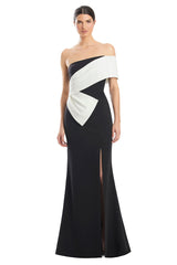 Alexander by Daymor 1981S24 Fitted Long Formal Peplum Evening Dress