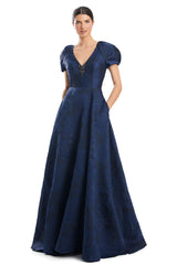 Alexander by Daymor 1987S24 Beaded A Line Long Floral Evening Formal Dress
