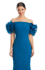 Alexander by Daymor 1992S24 Pleated Long Formal Ruffle Prom Dress