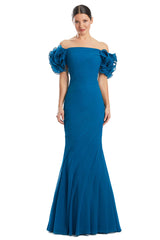 Alexander by Daymor 1992S24 Pleated Long Formal Ruffle Prom Dress