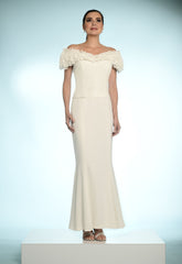 Alexander by Daymor 2003 Long Mermaid Formal Beaded Ruffle Evening Dress