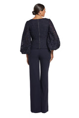 Alexander by Daymor 2042-45F24 Long Formal Lace Peplum Jumpsuit