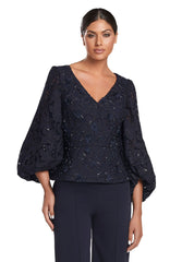 Alexander by Daymor 2042-45F24 Long Formal Lace Peplum Jumpsuit