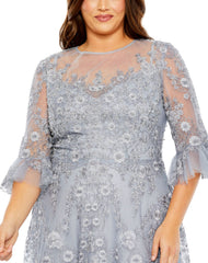 Long Formal A Line Plus Size Gown A Line Plus Size Gown Mac Duggal 20471