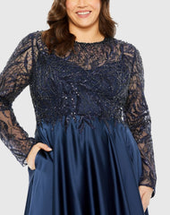 Long Plus Size Dress A Line Mac Duggal 20619