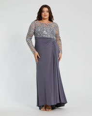 Long Formal Dress Beaded Plus Size Mac Duggal 20624