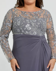Long Formal Dress Beaded Plus Size Mac Duggal 20624