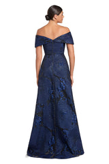Alexander by Daymor 2063F24 A Line Long Formal Button Evening Dress