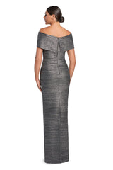 Alexander by Daymor 2066F24 Pleated Long Formal Evening Glitter Dress
