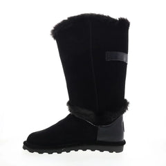 Bearpaw Sheilah 2139W-011 Womens Black Suede Slip On Casual Dress Boots