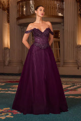 NOELLE GOWN - A-LINE GLITTER TULLE DRESS