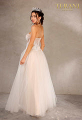 Terani Couture 2215P0005 Strapless Long Prom Dress
