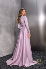 Terani Couture 252E5108 Long Sleeve Formal Overskirt Evening Dress