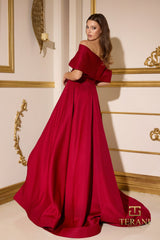 Terani Couture 252M5312 Long Fitted Formal Overskirt Evening Dress