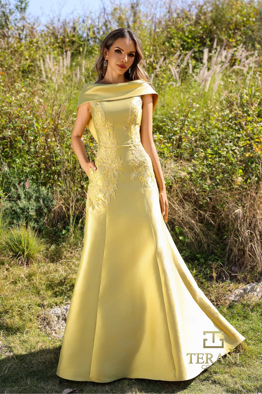 Terani Couture 252M5356 Long Evening Formal A Line Dress
