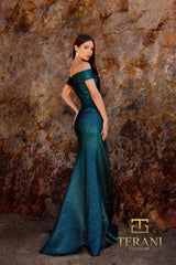 Terani Couture 252M5364 Long Fitted Formal Peplum Evening Dress