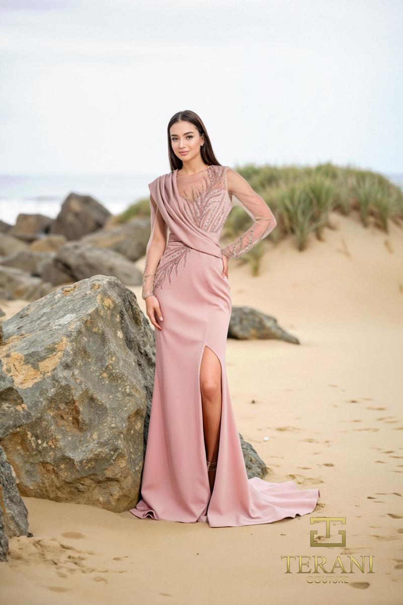Terani Couture 252M5377 Long Sleeve Mother of the Bride Formal Dress