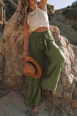 Twisted Solid Color Casual Trousers