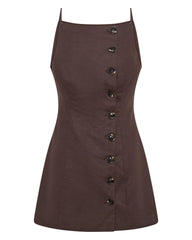 Allegra Linen Dress - Chocolate