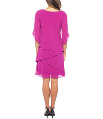 Marina 267564 A Line Short Cocktail Tiered Dress