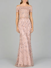Lara Dresses 29002 Long Mermaid Formal Lace Prom Dress