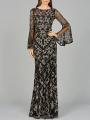 Lara Dresses 29088 Long Sleeve Beaded Formal Evening Dress