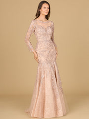Lara Dresses 29130 Mermaid Lace Applique Long Formal Evening Dress