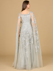 Lara Dresses 29138 Long Cape Formal Mother of the Bride Lace Dress