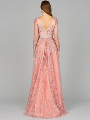 Lara Dresses 29139 Long Formal Lace Mother of the Bride Fitted Dress