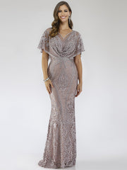 Lara Dresses 29673 Floral Pattern Long Mother of the Bride Lace Dress