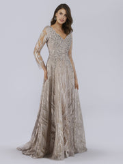 Lara Dresses 29753 Long A Line Beaded Formal Evening Dress