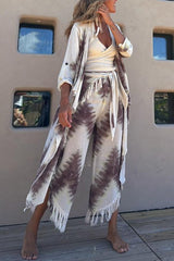Tie-Dye Tassel Three-Piece Set