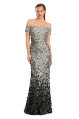 Alexander by Daymor 3063S25 Two Tone Long Formal Sequin Evening Dress