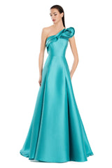 Alexander by Daymor 3075S25 A Line Slit Long Formal Pocket Prom Dress