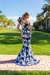 Alexander by Daymor 3085S25 Long Mermaid Formal Printed Evening Dress
