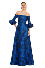 Alexander by Daymor 3092S25 Printed Long Formal Evening Pocket Dress