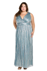 Long Metallic Dress Formal Plus Size R&M Richards 3145W