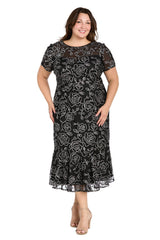 Floral Short Plus Size Dress Midi Cocktail R&M Richards 3188W