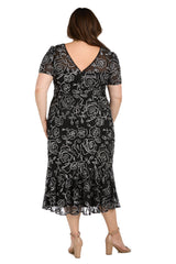 Floral Short Plus Size Dress Midi Cocktail R&M Richards 3188W