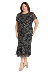 Floral Short Plus Size Dress Midi Cocktail R&M Richards 3188W