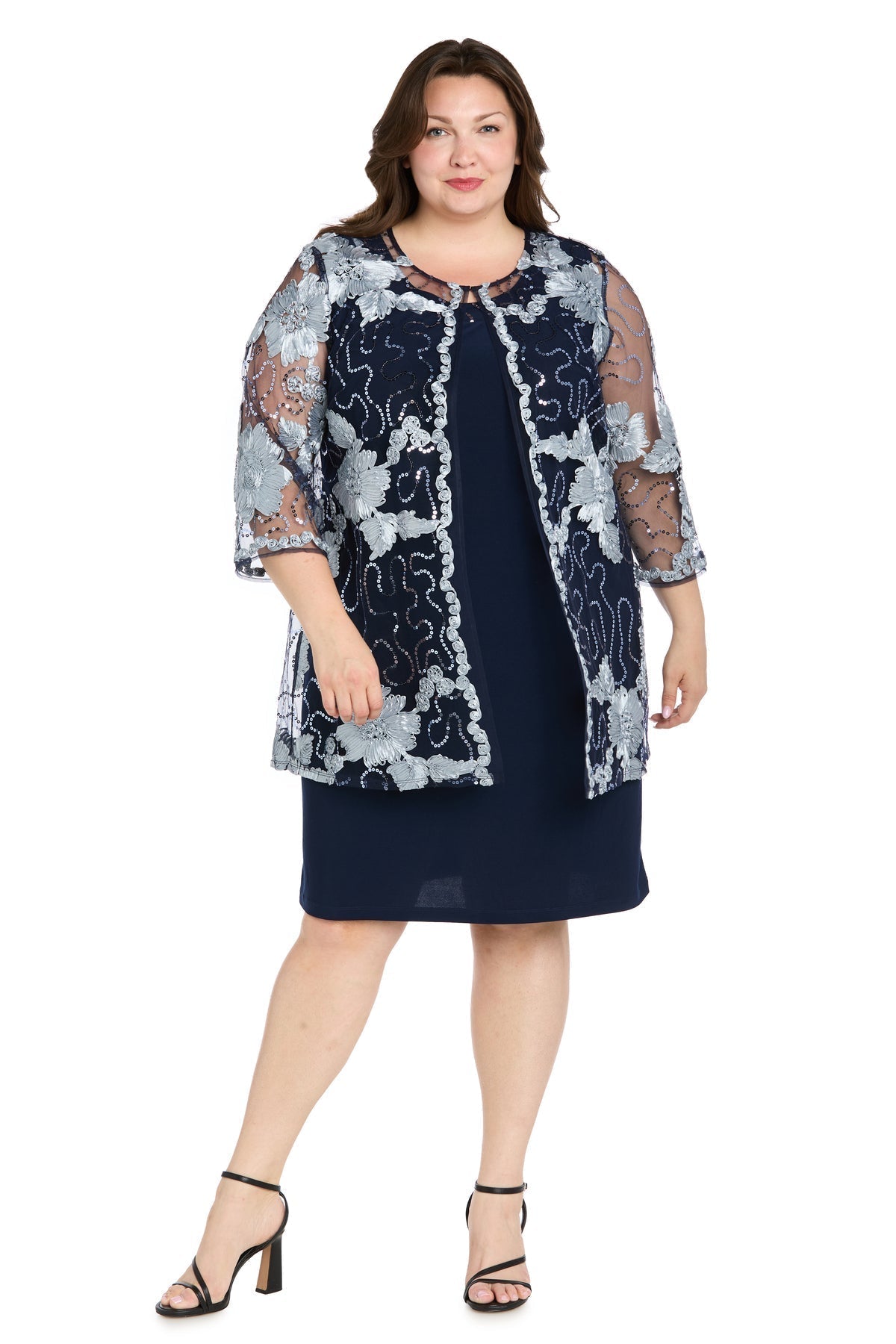 Plus Size Short Dress Two Piece Jacket R&M Richards 3371W