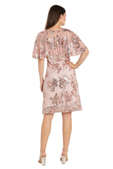 Sequin Floral Dress Short Cocktail R&M Richards 3398