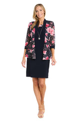 Short Petite Printed Dress Jacket R&M Richards 3438P