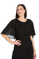 Short Beaded Cape Dress Cocktail R&M Richards 3474